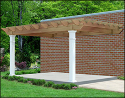 Rough Cut Cedar Wall Mounted Oasis Pergola