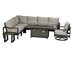 Aluminum 9 Pc. Sectional Deep Seating Group
