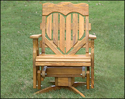 Treated Pine Swivel High Heartback Glider