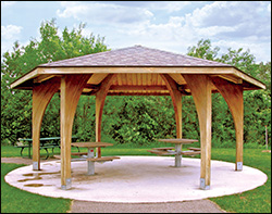 Wood Single Roof Charleston (Hexagon) Pavilions