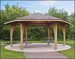 Wood Single Roof Charleston (Hexagon) Pavilions