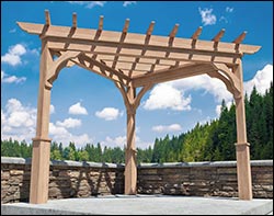 Red Cedar Triangle Corner Pergola