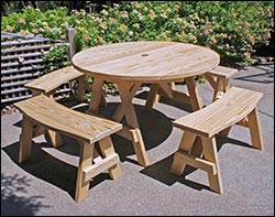 Treated Pine Round Picnic Table