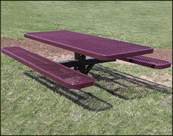 6' Pedestal Expanded Metal Picnic Table