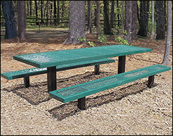 Permanent Mount Expanded Metal Picnic Table