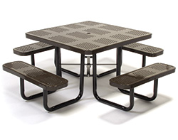 Square Perforated Metal Picnic Table