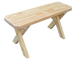 Southern Yellow Pine Cross Legged Bench