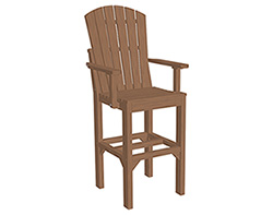 Natural Finish Poly Lumber Adirondack Arm Bar Chair