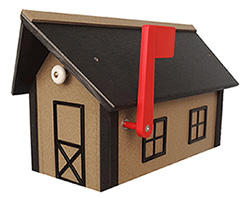 Poly-Lumber Standard Mailbox - Weatherwood and Black