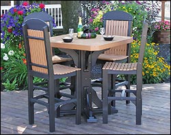 Poly Lumber Square Bar Table with Four Classic Bar Chairs Set