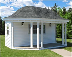 Pine Elongated Hexagon Pool Houses