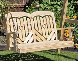 Treated Pine Heartback Porch Swing