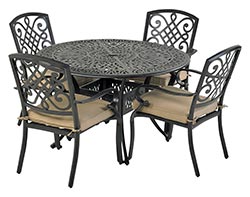 Aluminum 5 Pc. Dining Set - 48" Round Table