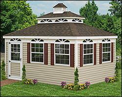 Vinyl Double Roof Rectangle Cabanas