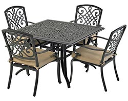 Aluminum 5 Pc. Dining Set - 44" Square Table