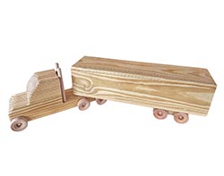 Treated Pine Semi-Truck Toy /w Freight Trailer