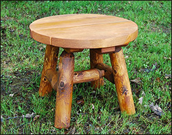 22" Round White Cedar Stained Table