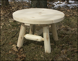 28" Round White Cedar Unstained Table