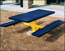 6' Rectangular Pedestal Regal Metal Picnic Table