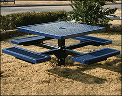 46" Square Pedestal Regal Metal Picnic Table