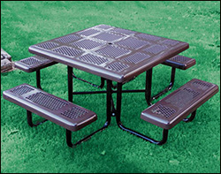 46" Square Perforated Metal Picnic Table