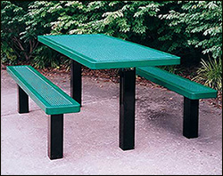 Rectangular Pedestal Innovated Metal Picnic Table