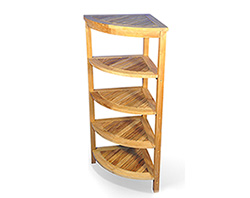 Teak 5 Tier Corner Shelf