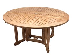 Teak Round Drop-Leaf Table