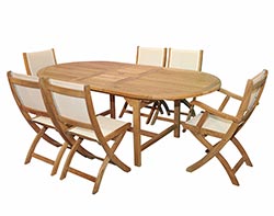 Teak Oval Table and Chair Set
