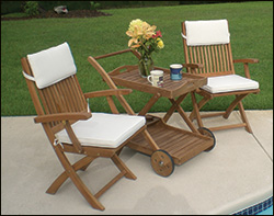 Teak Sailor Chair and Tray Set