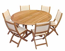Teak Round Table and Chair Set
