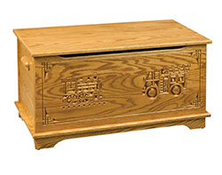 Truck and Train Oak Toy Chest
