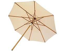 10' Octagon Deluxe Market Poly-Spun Umbrella w/Teak Pole, Manual Lift, and No Tilt
