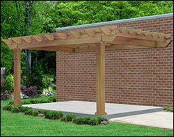 Rustic Red Cedar Vintage Classic Wall Mount Pergola