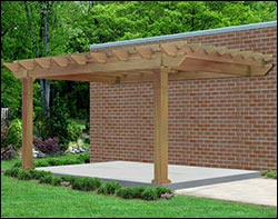 Rough Cut Cedar Vintage Classic Wall Mount Pergola