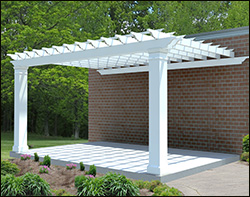 Fiberglass 2-Beam Wall Mount Pergolas