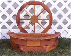 Eastern Red Cedar Wagon Wheel Planter