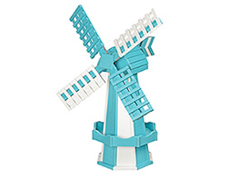 Medium Poly Lumber Windmill - Aruba Blue and White