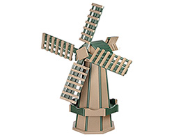 Medium Poly Lumber Windmill - Weatherwood and Turf Green
