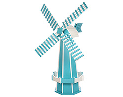 Large Poly Lumber Windmill - Aruba Blue and White