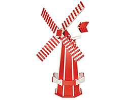 Large Poly Lumber Windmill - Cardinal Red and White