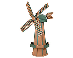 Large Poly Lumber Windmill - Mahogany and Turf Green