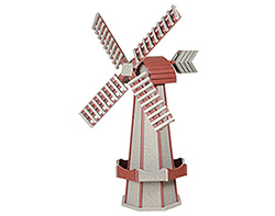 Large Poly Lumber Windmill - Driftwood and Cherrywood