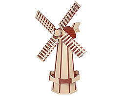 Large Poly Lumber Windmill - Ivory and Cherrywood