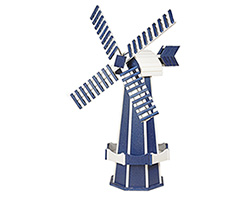 Large Poly Lumber Windmill - Patriot Blue and White