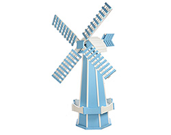 Large Poly Lumber Windmill - Powder Blue and White