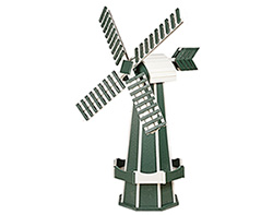 Large Poly Lumber Windmill - Turf Green and White