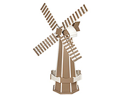 Large Poly Lumber Windmill - Weatherwood and White