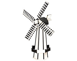 Large Poly Lumber Windmill - White and Black