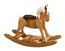 Wooden Rocking Horse with Padded Seat